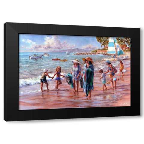 On The Beach Black Modern Wood Framed Art Print by Boehme, Nicky