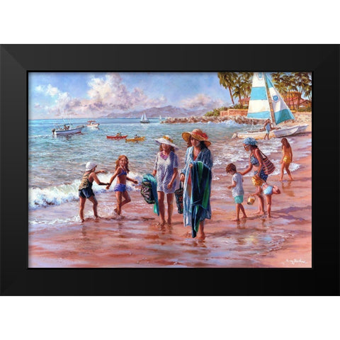 On The Beach Black Modern Wood Framed Art Print by Boehme, Nicky