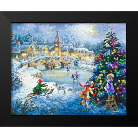 Joyful Celebration Black Modern Wood Framed Art Print by Boehme, Nicky