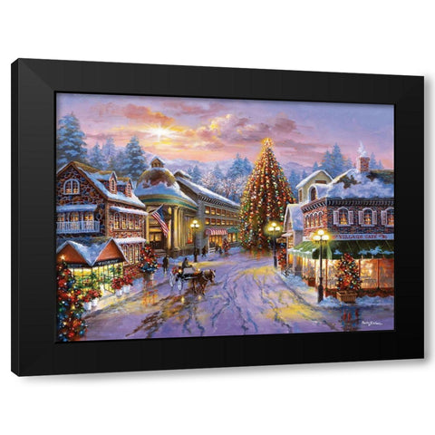 Christmas Eve Black Modern Wood Framed Art Print by Boehme, Nicky