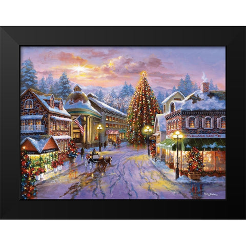 Christmas Eve Black Modern Wood Framed Art Print by Boehme, Nicky