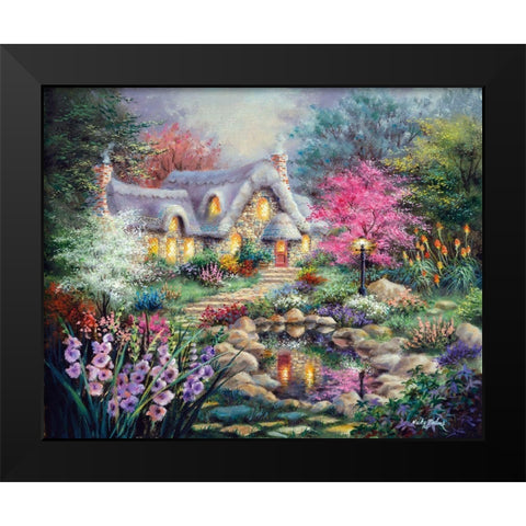 Cottage Pond Black Modern Wood Framed Art Print by Boehme, Nicky