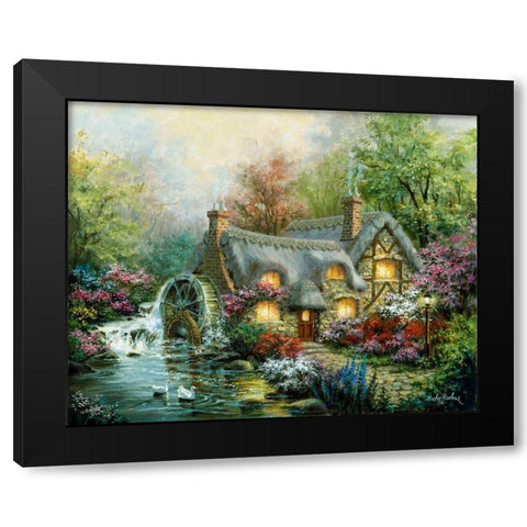 Country Retreat Black Modern Wood Framed Art Print by Boehme, Nicky