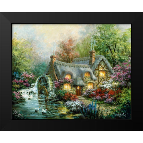 Country Retreat Black Modern Wood Framed Art Print by Boehme, Nicky