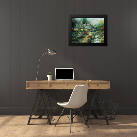 Country Cottage Black Modern Wood Framed Art Print by Boehme, Nicky