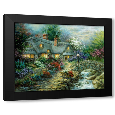 Country Cottage Black Modern Wood Framed Art Print by Boehme, Nicky
