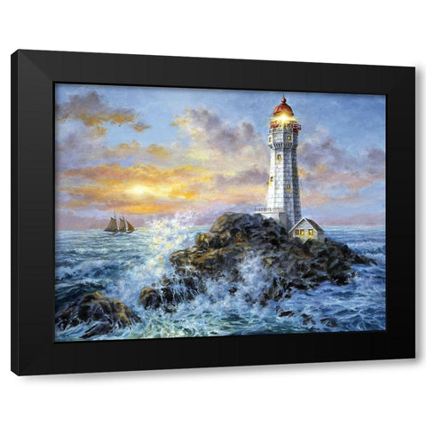 Guardian In Dangerâ€™s Realm Black Modern Wood Framed Art Print by Boehme, Nicky