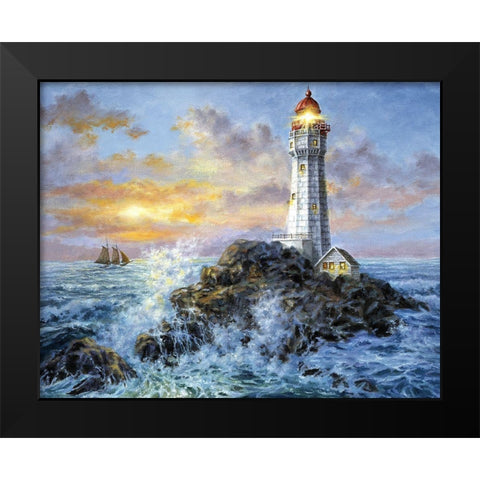 Guardian In Dangerâ€™s Realm Black Modern Wood Framed Art Print by Boehme, Nicky