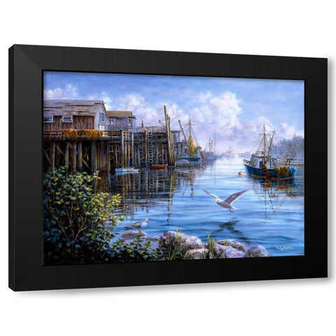 Bird Eye View Black Modern Wood Framed Art Print with Double Matting by Boehme, Nicky