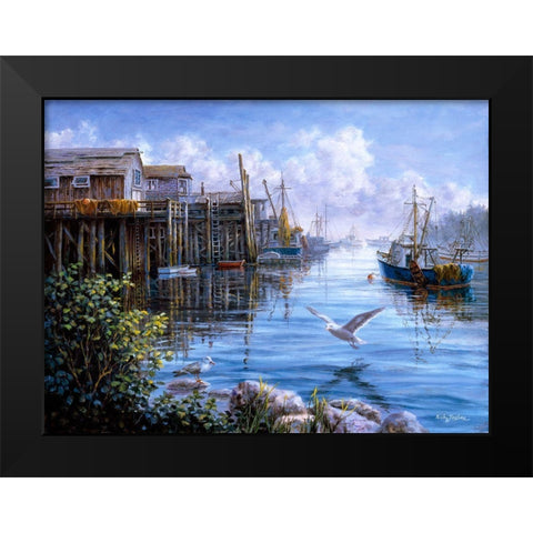 Bird Eye View Black Modern Wood Framed Art Print by Boehme, Nicky