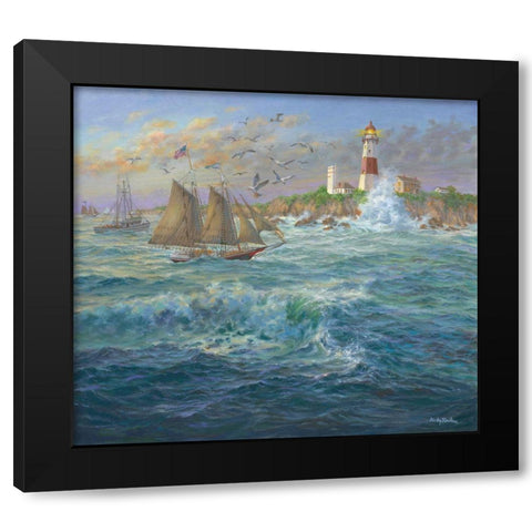 Shipmates Black Modern Wood Framed Art Print by Boehme, Nicky