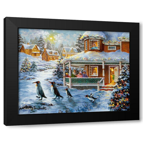 Hey!  Wait For Me Black Modern Wood Framed Art Print by Boehme, Nicky