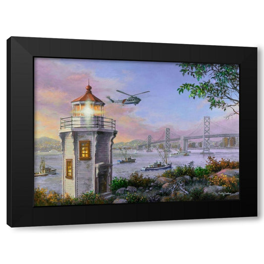 Golden Bliss Black Modern Wood Framed Art Print by Boehme, Nicky