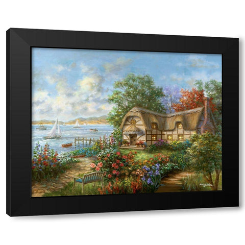 Seacove Cottage Black Modern Wood Framed Art Print by Boehme, Nicky