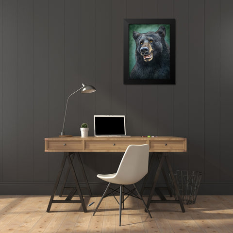 Black Bear Totem Black Modern Wood Framed Art Print by LaMontagne, Patrick