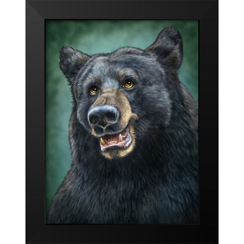 Black Bear Totem Black Modern Wood Framed Art Print by LaMontagne, Patrick