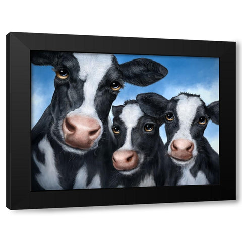 Cows Black Modern Wood Framed Art Print by LaMontagne, Patrick