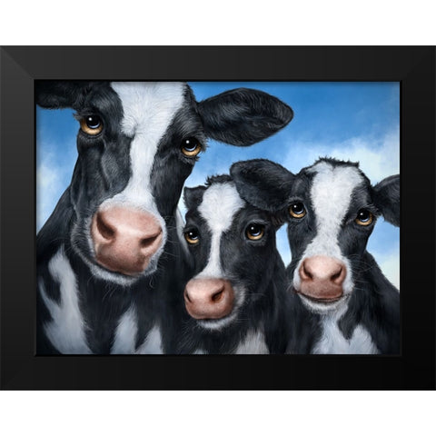 Cows Black Modern Wood Framed Art Print by LaMontagne, Patrick