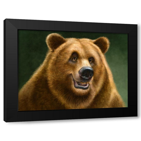 Grizzly Totem Black Modern Wood Framed Art Print with Double Matting by LaMontagne, Patrick