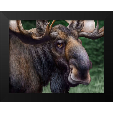 Moose Totem Black Modern Wood Framed Art Print by LaMontagne, Patrick