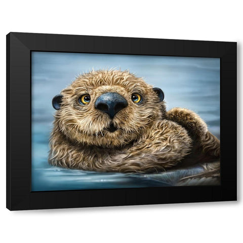 Otter Totem Black Modern Wood Framed Art Print by LaMontagne, Patrick