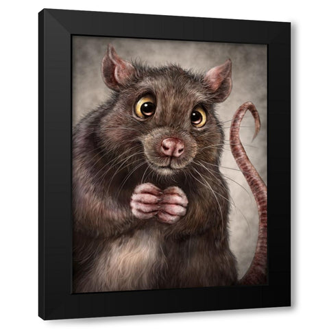 Rat Totem Black Modern Wood Framed Art Print with Double Matting by LaMontagne, Patrick