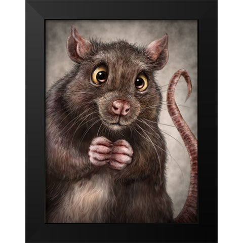 Rat Totem Black Modern Wood Framed Art Print by LaMontagne, Patrick