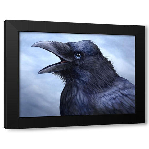 Raven Totem Black Modern Wood Framed Art Print by LaMontagne, Patrick