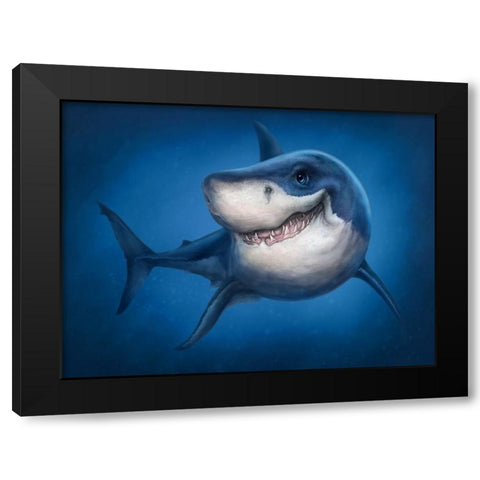 Shark Totem Black Modern Wood Framed Art Print by LaMontagne, Patrick