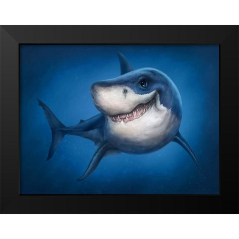 Shark Totem Black Modern Wood Framed Art Print by LaMontagne, Patrick