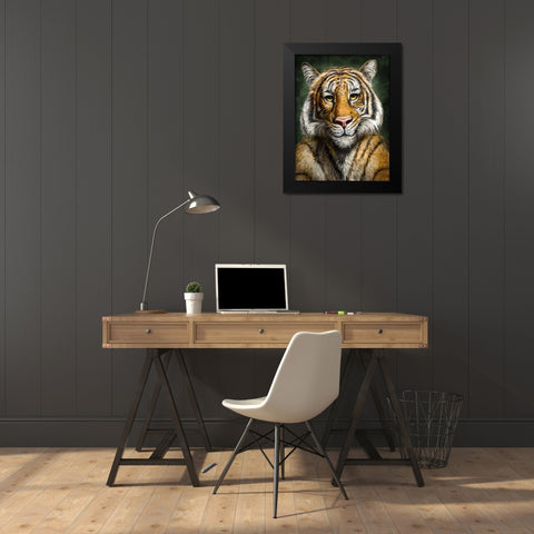 Tiger Totem Black Modern Wood Framed Art Print by LaMontagne, Patrick