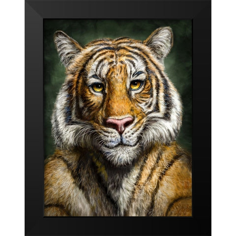 Tiger Totem Black Modern Wood Framed Art Print by LaMontagne, Patrick