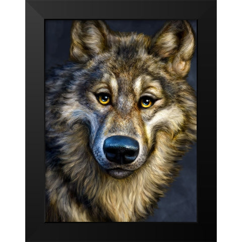 Wolf Totem Black Modern Wood Framed Art Print by LaMontagne, Patrick