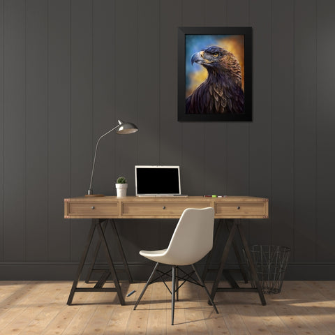 Golden Eagle Black Modern Wood Framed Art Print by LaMontagne, Patrick