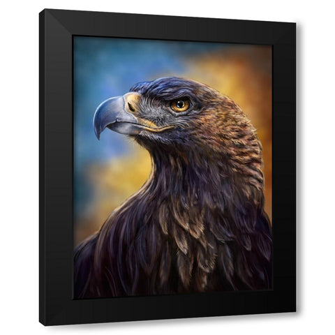Golden Eagle Black Modern Wood Framed Art Print by LaMontagne, Patrick