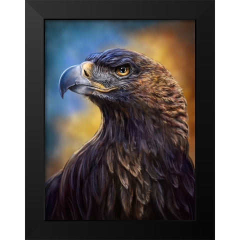 Golden Eagle Black Modern Wood Framed Art Print by LaMontagne, Patrick