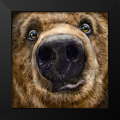 Kodiak Closeup Black Modern Wood Framed Art Print by LaMontagne, Patrick