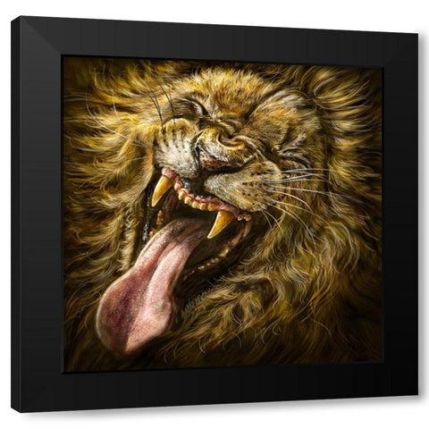 LaughingLion Black Modern Wood Framed Art Print by LaMontagne, Patrick
