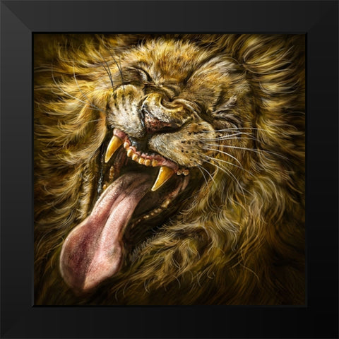 LaughingLion Black Modern Wood Framed Art Print by LaMontagne, Patrick