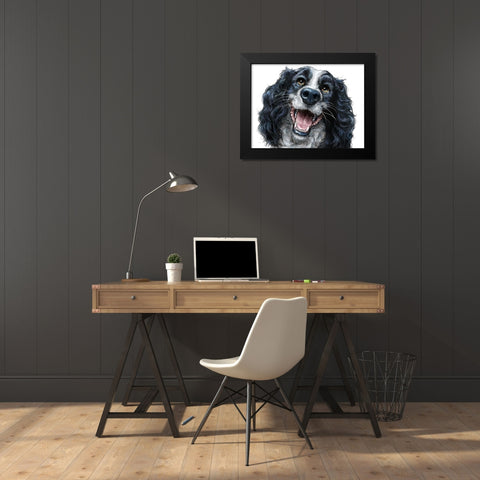 Springer Spaniel Black Modern Wood Framed Art Print by LaMontagne, Patrick
