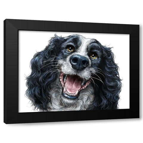 Springer Spaniel Black Modern Wood Framed Art Print by LaMontagne, Patrick
