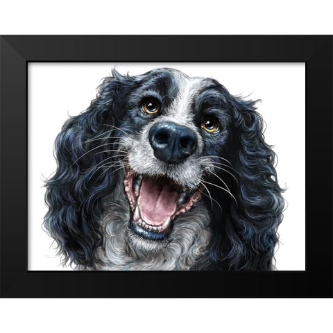 Springer Spaniel Black Modern Wood Framed Art Print by LaMontagne, Patrick
