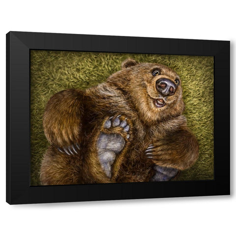 Happy Baby Black Modern Wood Framed Art Print by LaMontagne, Patrick