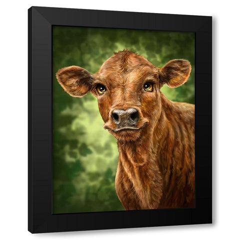 Clearwater Calf Black Modern Wood Framed Art Print with Double Matting by LaMontagne, Patrick