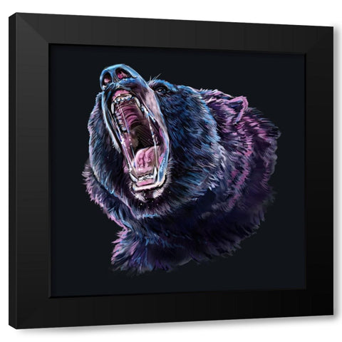 Roar Black Modern Wood Framed Art Print with Double Matting by LaMontagne, Patrick
