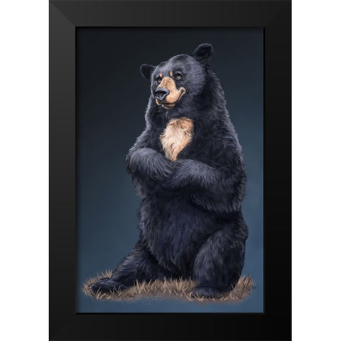 Sitting Pretty Black Modern Wood Framed Art Print by LaMontagne, Patrick
