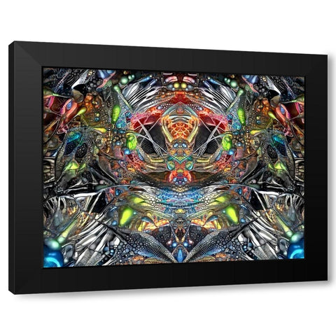 666 Black Modern Wood Framed Art Print with Double Matting by Gavidia, Pedro