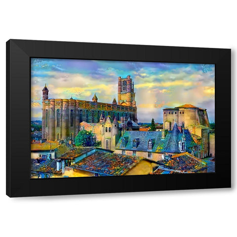 Albi France Cathedral Basilica of Saint Cecilia Black Modern Wood Framed Art Print by Gavidia, Pedro