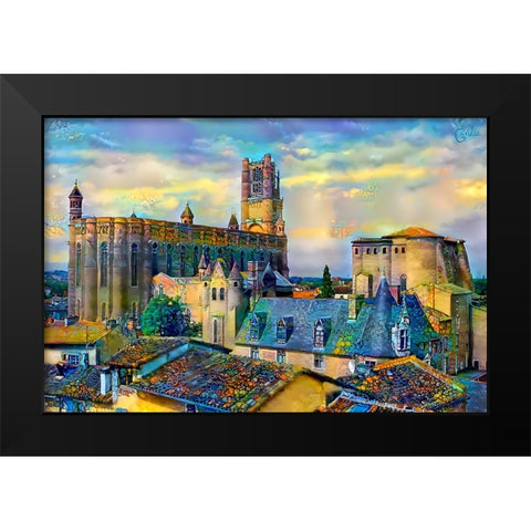Albi France Cathedral Basilica of Saint Cecilia Black Modern Wood Framed Art Print by Gavidia, Pedro