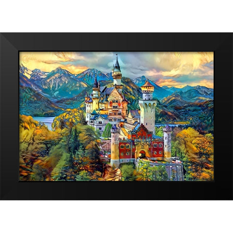 Baviera Fussen Germany Neuschwanstein castle Black Modern Wood Framed Art Print by Gavidia, Pedro